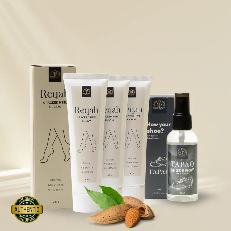 Reqah Pakej Lengkap — 3 Unit + Foot Scrub Tool + Tapaq Shoe Spray